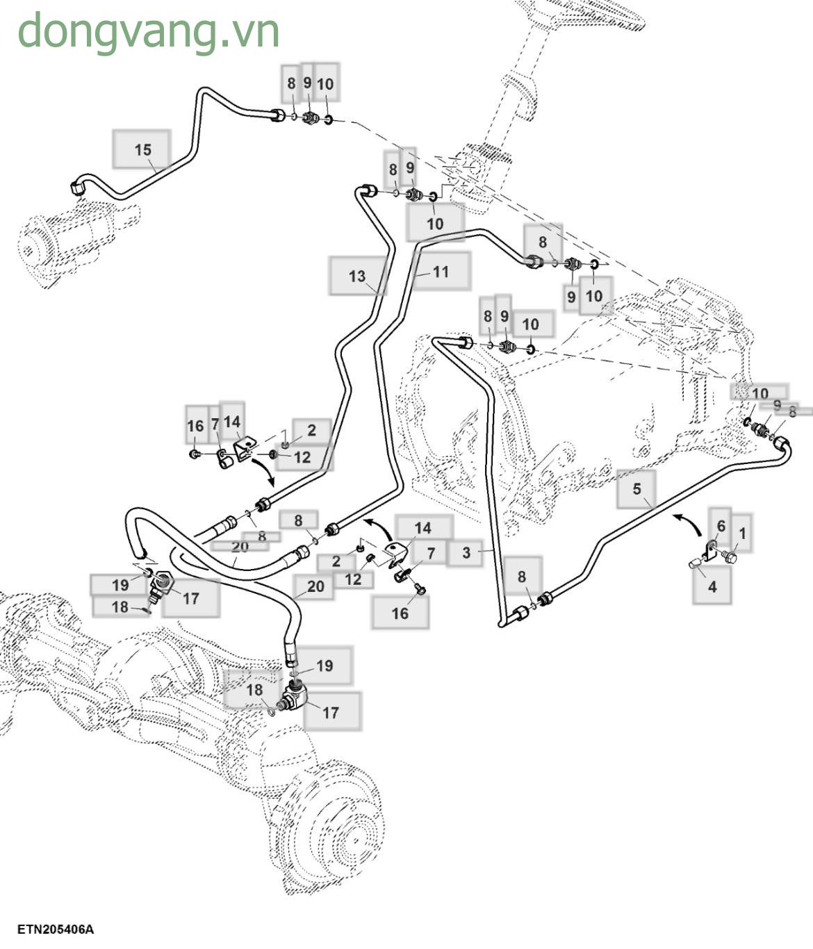 Steering Oil Lines, MFWD - ST930999